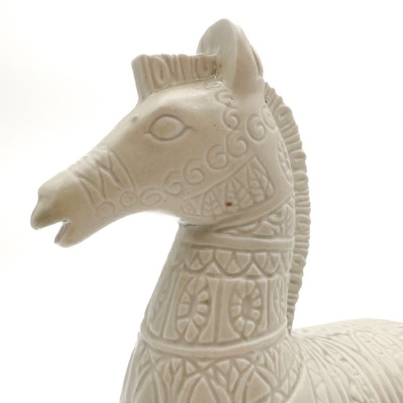 Bitossi Style Horse White Figurine Mid-Century Modern Raymor Slipware Pottery - Picture 5 of 13